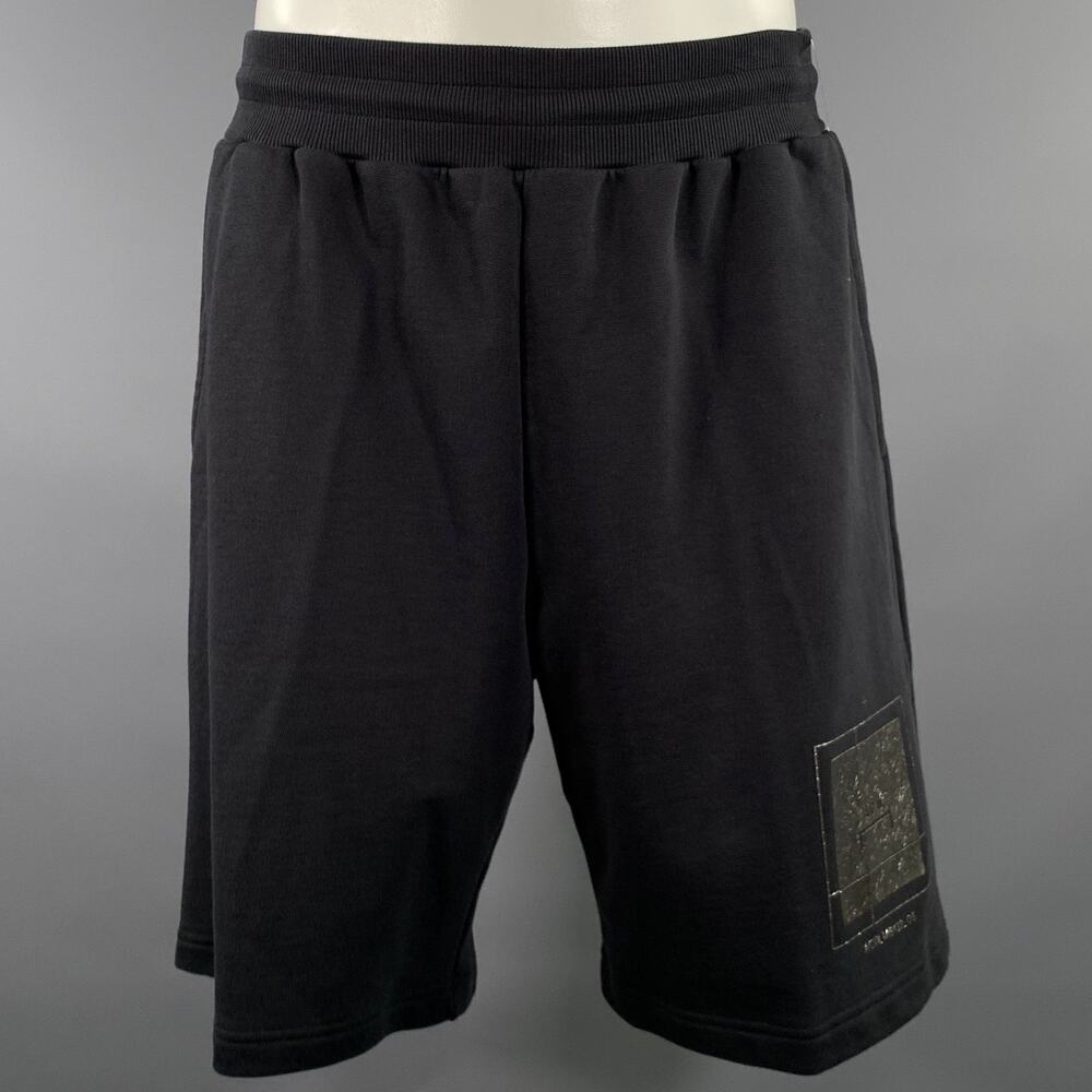 A-COLD-WALL Size M Black Solid Cotton Drawstring Shorts